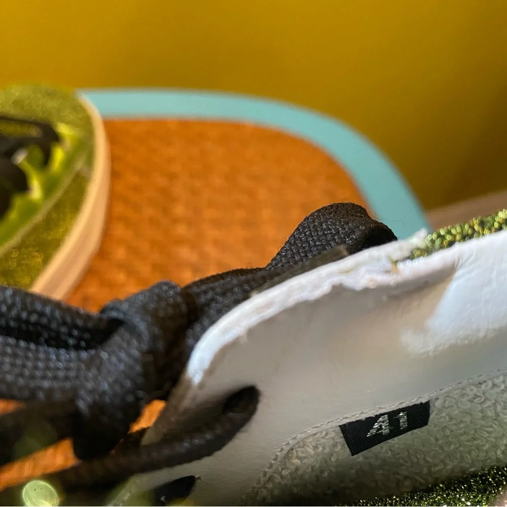 P448 Jack Lima Metallic Green Sneakers with Black Laces
